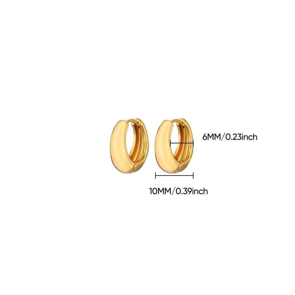 Classic Hoop Earrings For Women Girls Gold Color Chunky Stainless Steel Earrings  Trend New In Minimalist Ear Jewelry Aretes