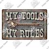 Putuo Decor My Rules Tin Sign Retro Plaque Metal Plate Vintage Wall Art Poster Decortive for Garage Man Cave Club Bar Home