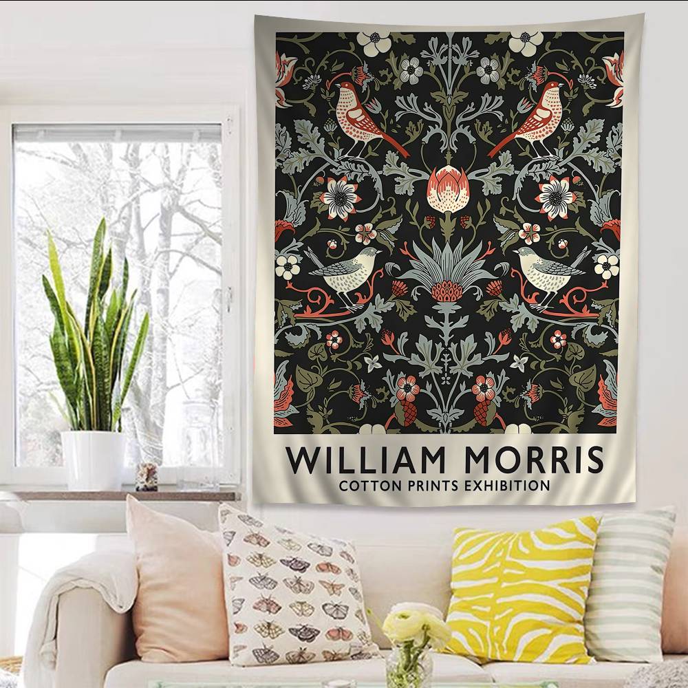 Abstract WWilliam MMorris Flower Cartoon Tapestry Wall Hanging Decoration Household Home Decor