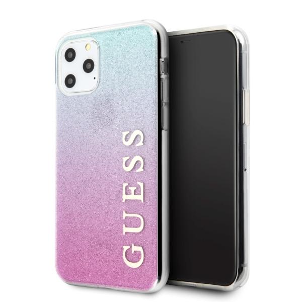 Guess Guhcn65Pcuglpbl Iphone 11 Pro Maxróżowo-Niebieski/Pink Blue Hard Case Glitter Gradient