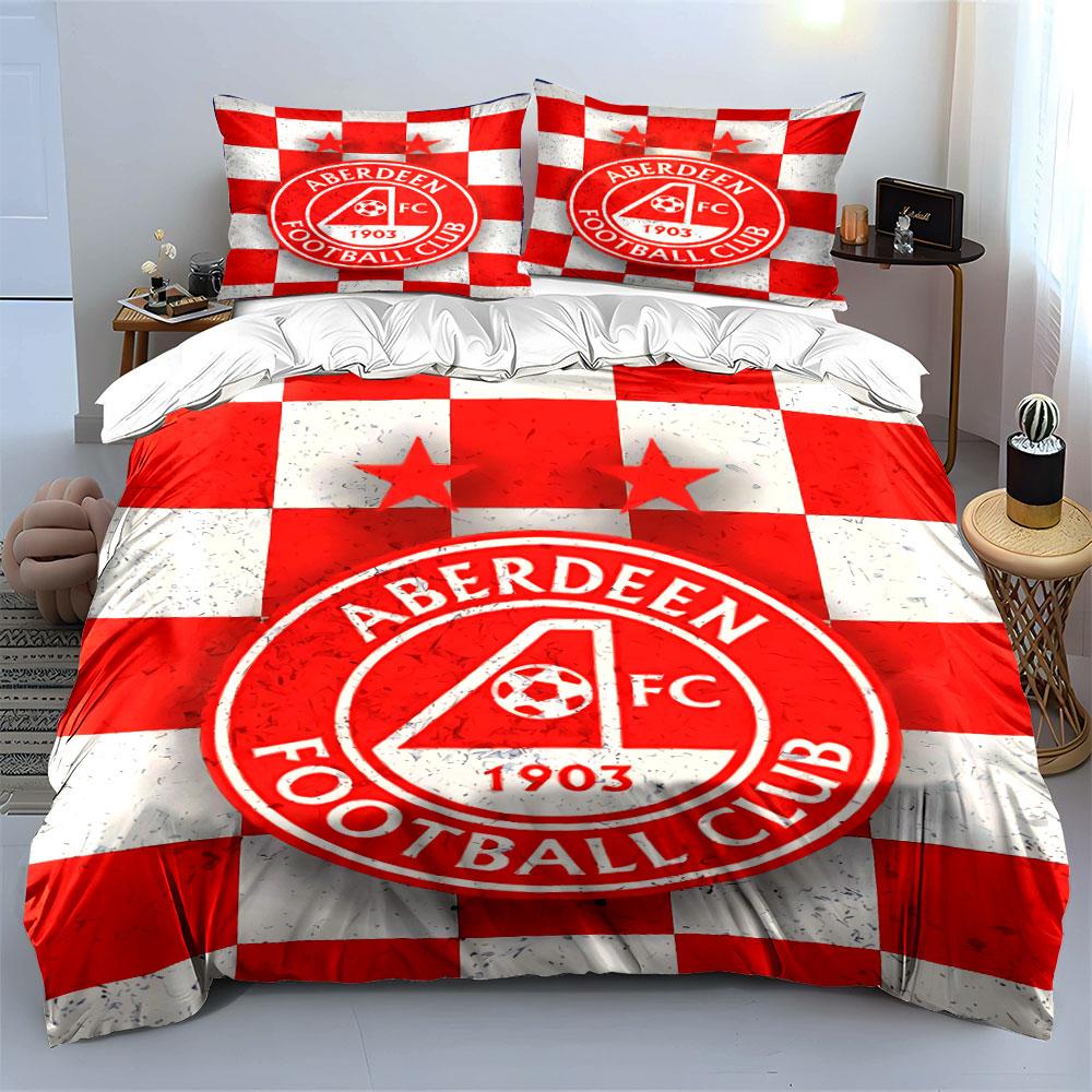 Set Biancheria da Letto Fantasia Aberdeen FC Set Copripiumino Copripiumino Federe (1 * Copripiumino 2 * Federe, senza piumino)