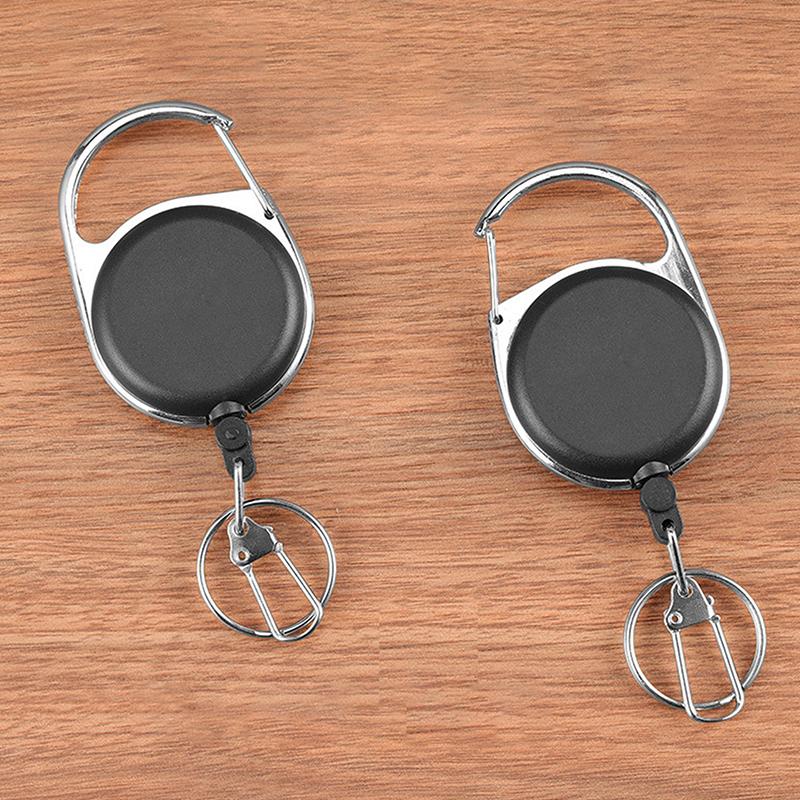 Easy-Pull Buckle Retractable Keychain With Scale Ruler Anti-Lost For Fishing Gear Multi-Function Tackle Accessory