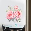 Peony Floral Wall Stickers, Self-Adhesive Decor for Bedroom Background Wall Decoration