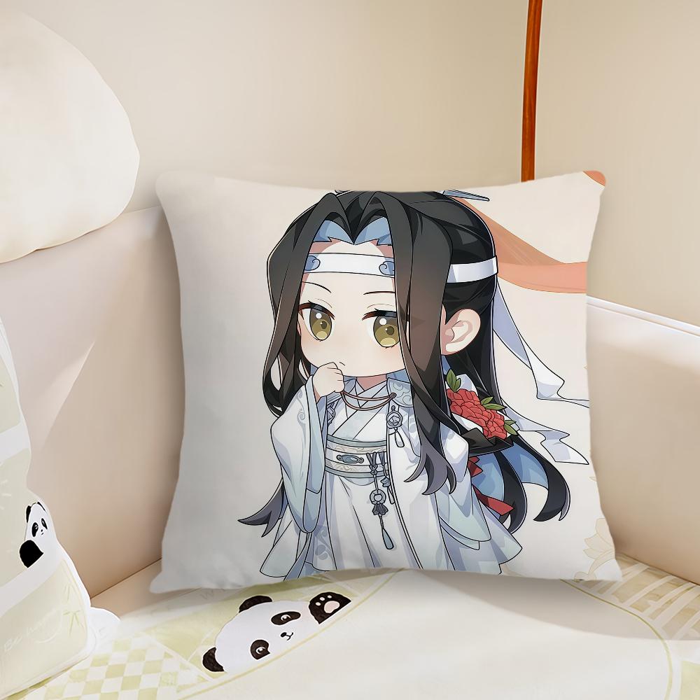 Cute Anime MMo DDao ZZu Shi Cartoon cushion cover Plush Fabric Soft Double Sided Print Sofa Cushion Cover Throw Pillow Covers