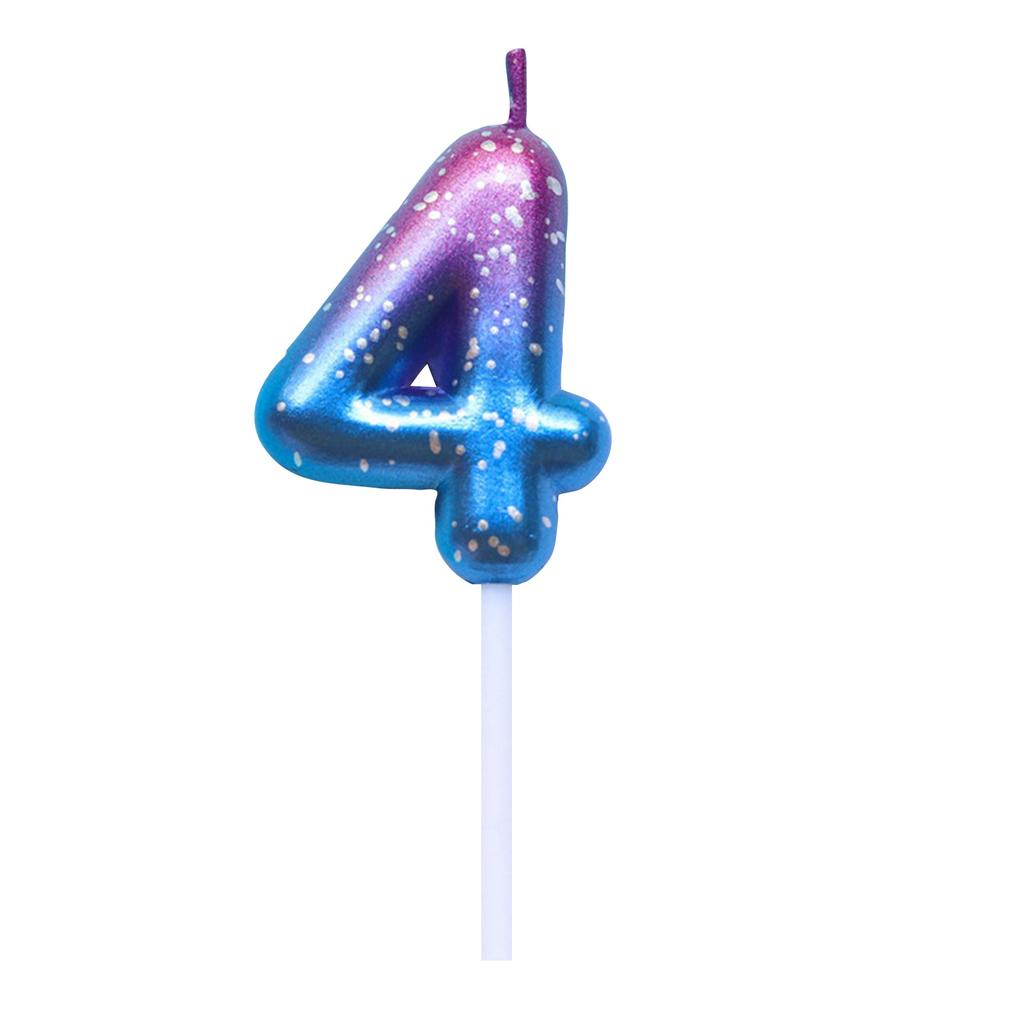 Gradient Glitter Birthday Candle, Cake Topper Decoration With Sturdy Pick, Safe Burning For Birthday Parties, Anniversaries & Celebrations,