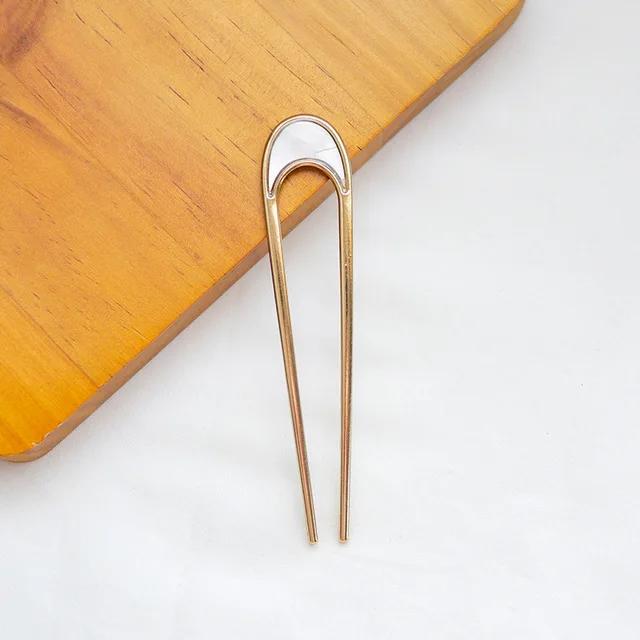 Minimalistische Legierung Metall Haar Muschel Stäbe Frauen Haarspange Schlichtheit U-Form Mädchen Haarnadeln Haarstäbe Haarschmuck Kopfbedeckung