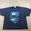 Vintage Smokey Mountains Shirt Mens 3XL Blue Short Sleeve Hiking Outdoors Nature