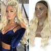 Ženy Přirozené tělo Vlnitý dlouhý culík Prodlužování vlasů Syntetické culíky se stahovací šňůrkou Černý blond příčesek Denní použití