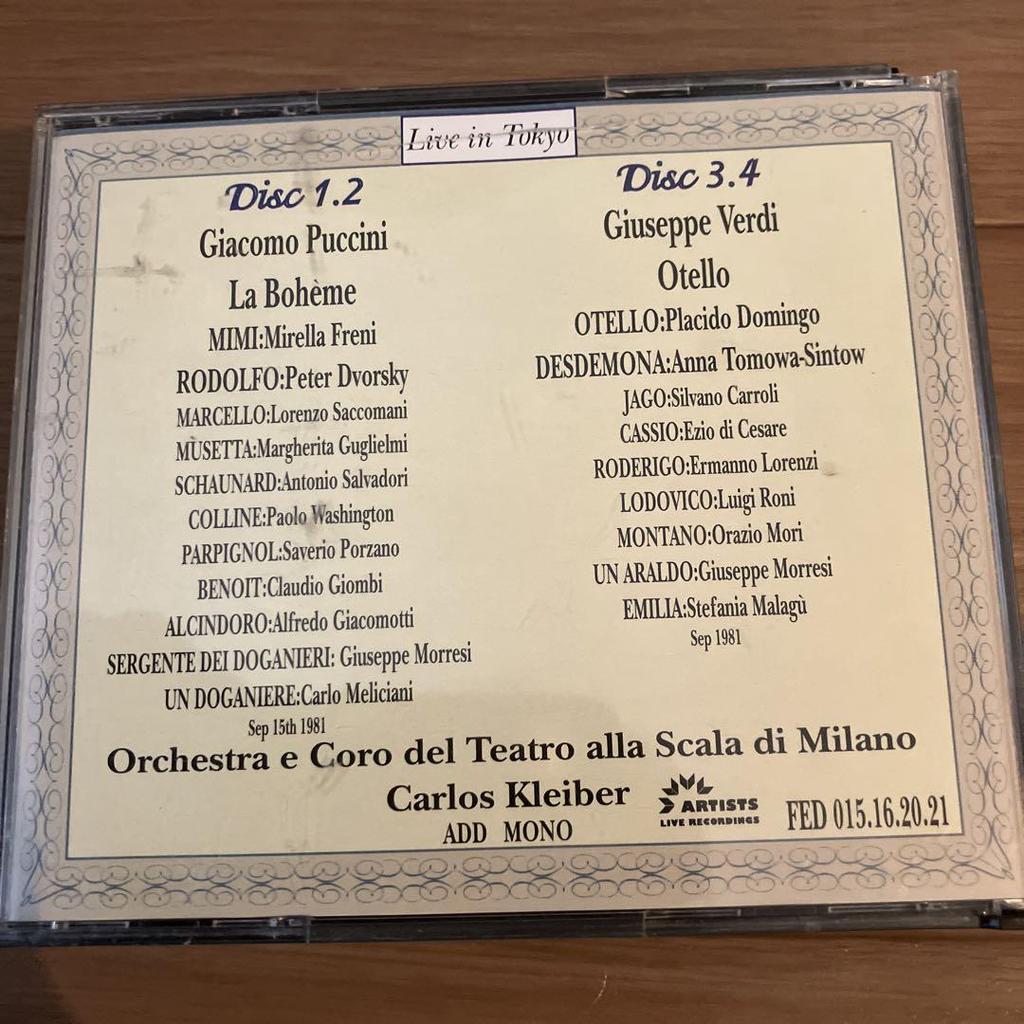 [USED] La Bohème / Otello CD Carlos Kleiber Live Tokyo