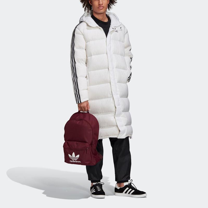 Adidas Originals Trefoil Long Down Jacket With Hood Men Outerwear White FL0008