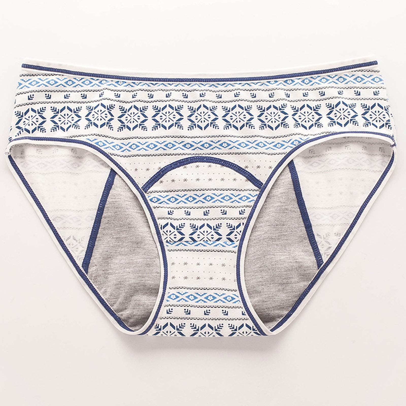 Подростковые менструальные трусики со средней талией Женские трусики с широкими бедрами XS синий