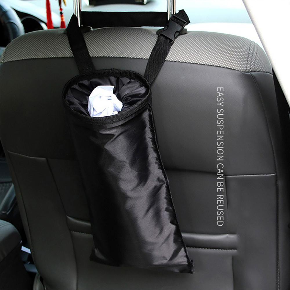 Portable Car Seat Back Trash Holder Hang Litter Bag Garbage Storage Rubbish Container Oxford Cloth Car Waste Bins Cleaning Tools