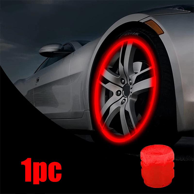 Luminous Valve Caps Car Tire Fluorescent Tyre Valve Stem Decor Luminous Cap Night Glowing Wheel Hub Nozzle Valve Caps Valve Stems 1