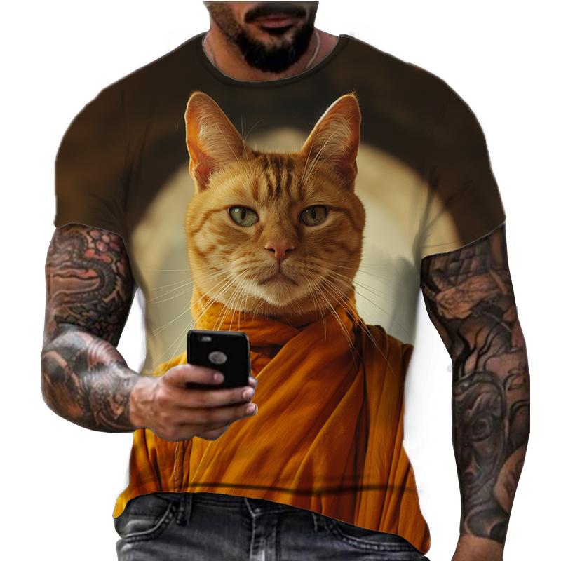 

Мужская классическая новая летняя мужская повседневная футболка с круглым вырезом и 3D-принтом 6XL