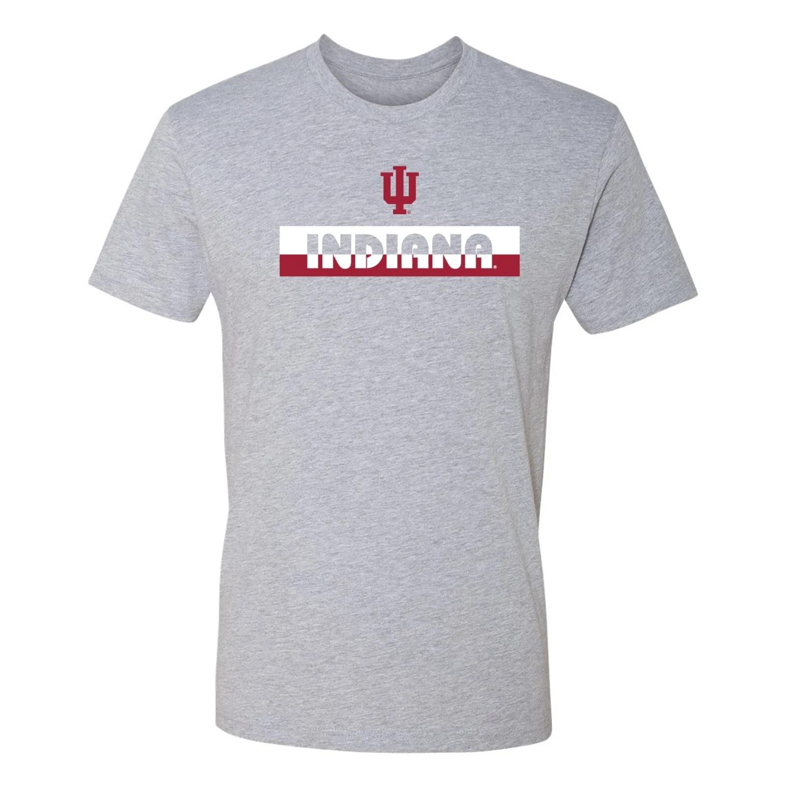 Indiana Hoosiers Split Bar NLA T-Shirt - Heather Grey 2XL