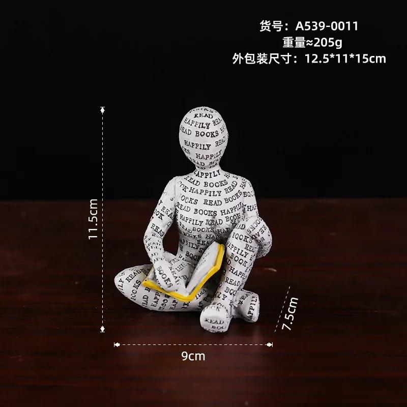 Creative Reading Book Pulp Woman Thinker Statue Decor Art Design Home Decor Accessories Modern Ornament Figurine Collectible