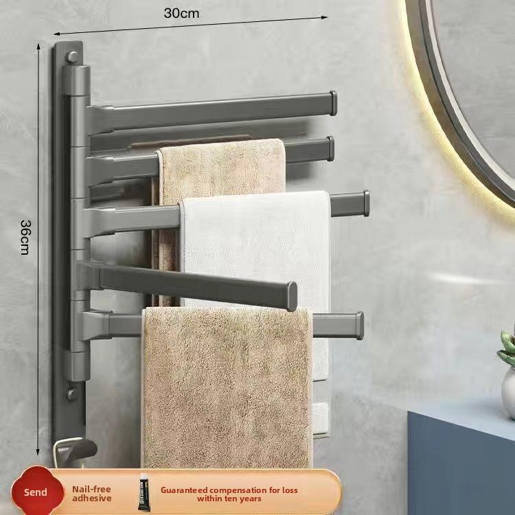 Bohrfreier Badezimmer Drehbarer Mehrstangen Handtuchhalter