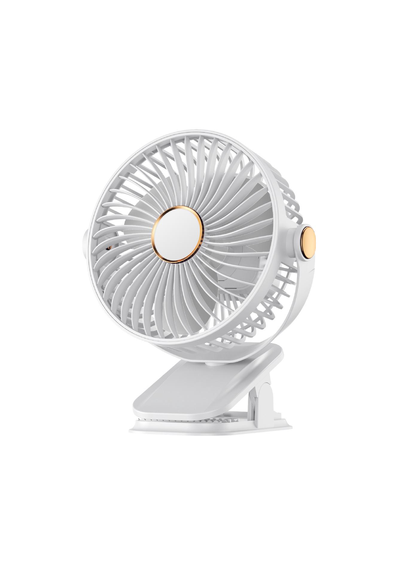 

Rechargeable Quiet Clip-On Mini Fan for Dorms, Beds, and Desktops - High Airflow Fan Model BD666 with Plated Clip