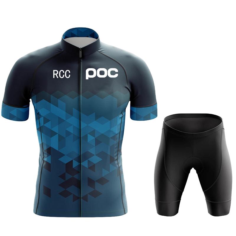 Rcc Poc Men's Cycling Jersey Set Summer Cycling Clothing Mtb Bike Clothing Uniform Maillot Ropa Ciclismo Cycling Suit 2024