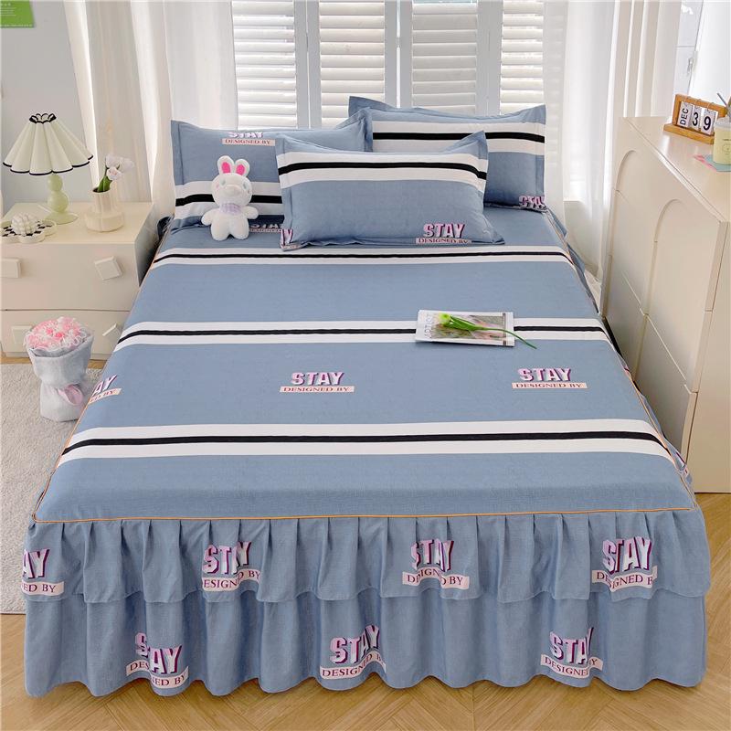 Korean-Style Brushed Princess Bed Skirt - Double-Sided Thickened Simmons Cover