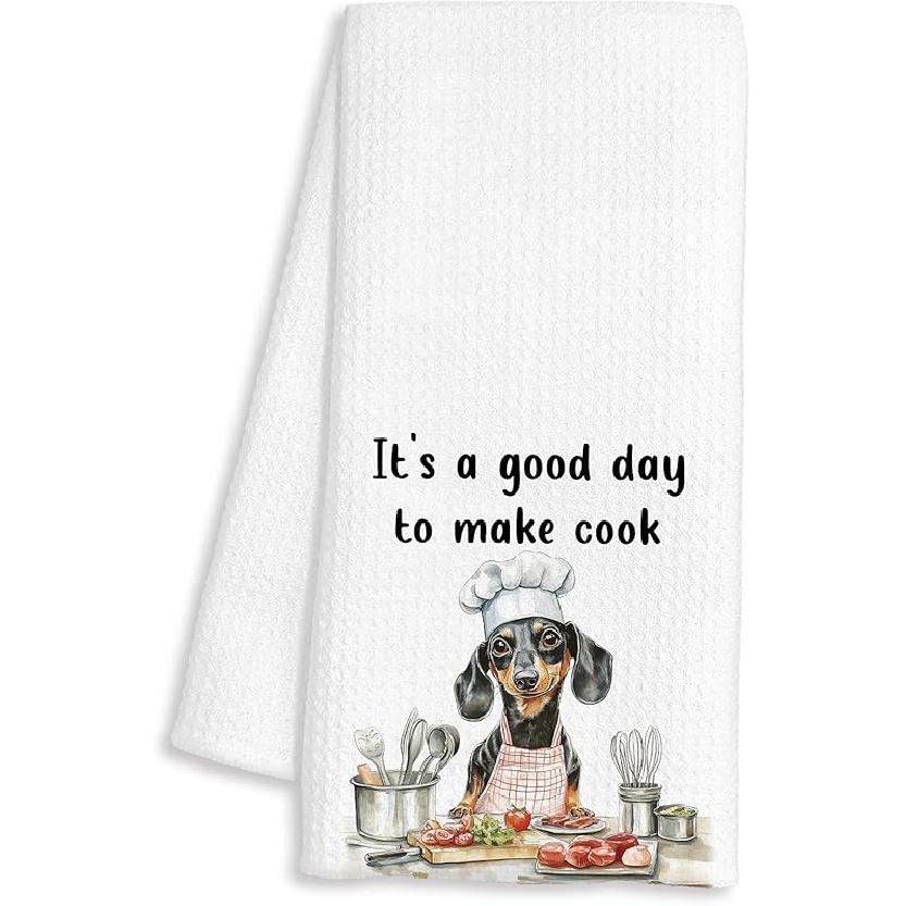 Funny Chef Yorkshire Terrier Kitchen Towels, Yorkie Gifts for Women, Yorkshire Terrier Gifts Decorative Dish Hand Tea Towels for Kitchen, Chef Gift,