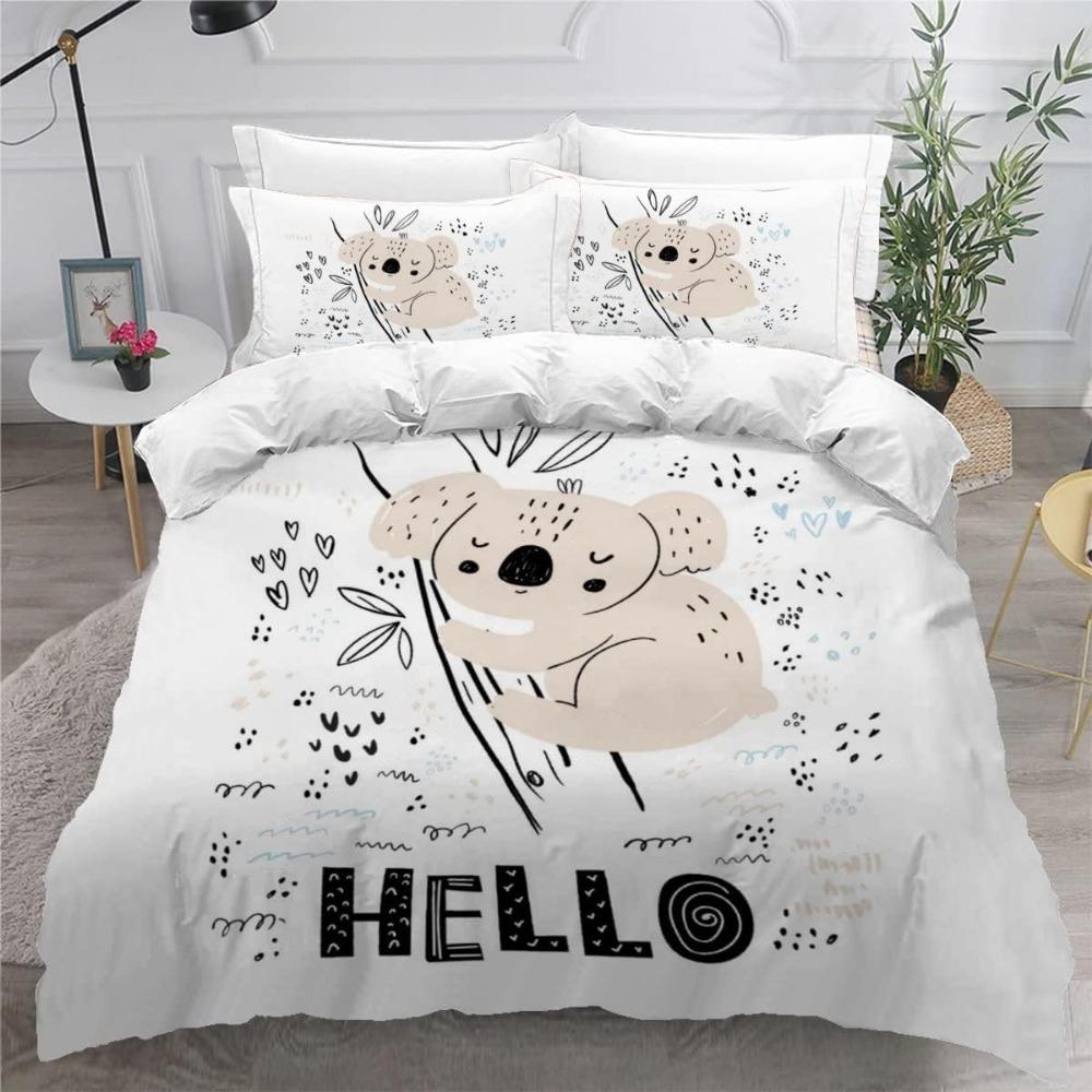 Cute Turtle Children's Bed Cartoon Animal Soft Microfiber Duvet Cover with Zipper Boy and Girl Bedding Set Adult Bedding