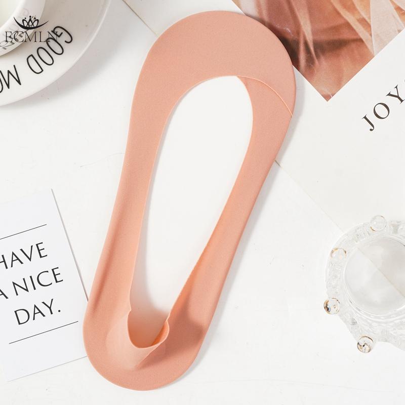 

Женские носки Ice Silk Boat Socks с нескользящей пяткой, летние невидимые носки из чистого хлопка, тонкие носки one size розовый