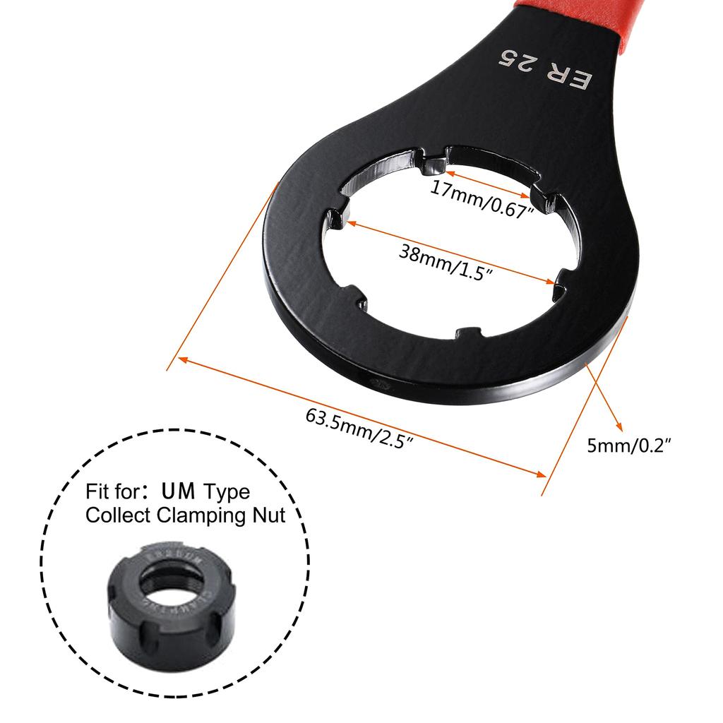 O Type ER25 Collet Wrench For ER25 Nut Collet Chuck Machine Tool Milling Machine ER25 Collet Wrench Chuck Spanner