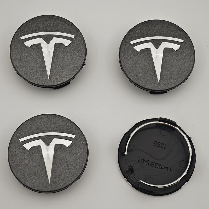 4 Stück/Set ABS 56mm Tesla Original Auto Radnabenkappen Logo Emblem Für Tesla Model 3 Y S X Felgen Radnabenabdeckungen Kappen Abzeichen Zubehör