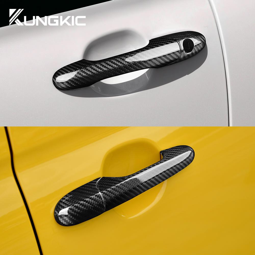 Real Hard Carbon Fiber Door Handle Cover For Fiat 500 2008-2025 Abarth 595 595C 2012-2025 695 2010-2025 Dry Carbon Door Handle