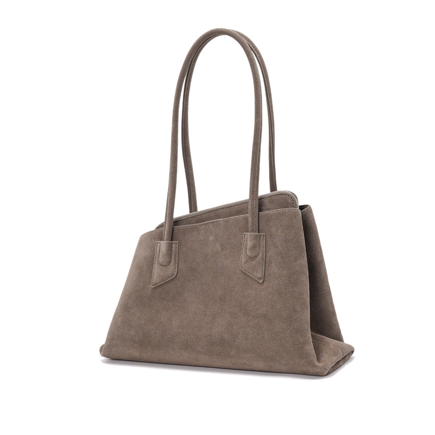 Leather women s tote bag large capacity fashionable personalized underarm bag suede high-end simple handbag shoulder bag