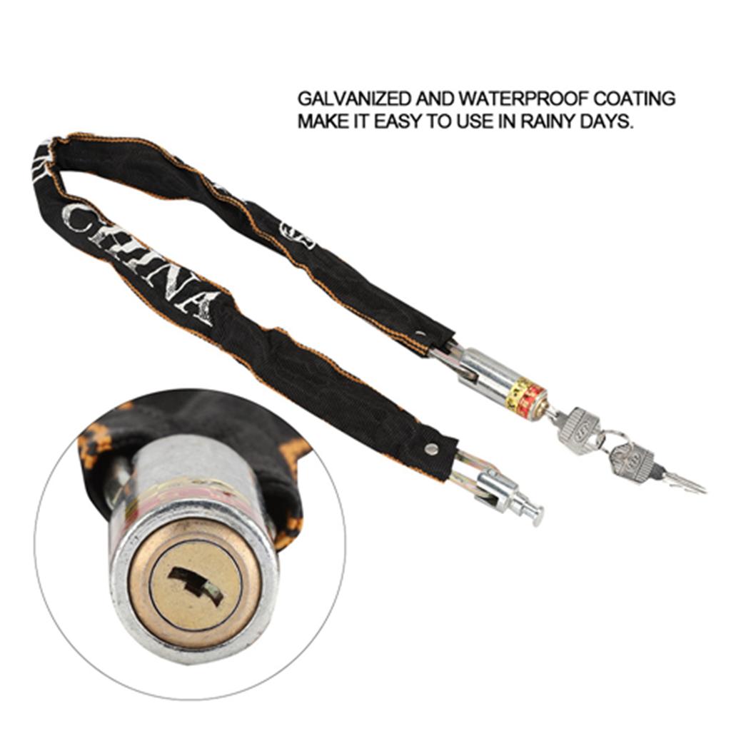 Bike Lock Anti Theft Motorcycle Mobility Scooter Chain Lock 80cm/31.5in Security Motorcycle Lock with 2 Keys