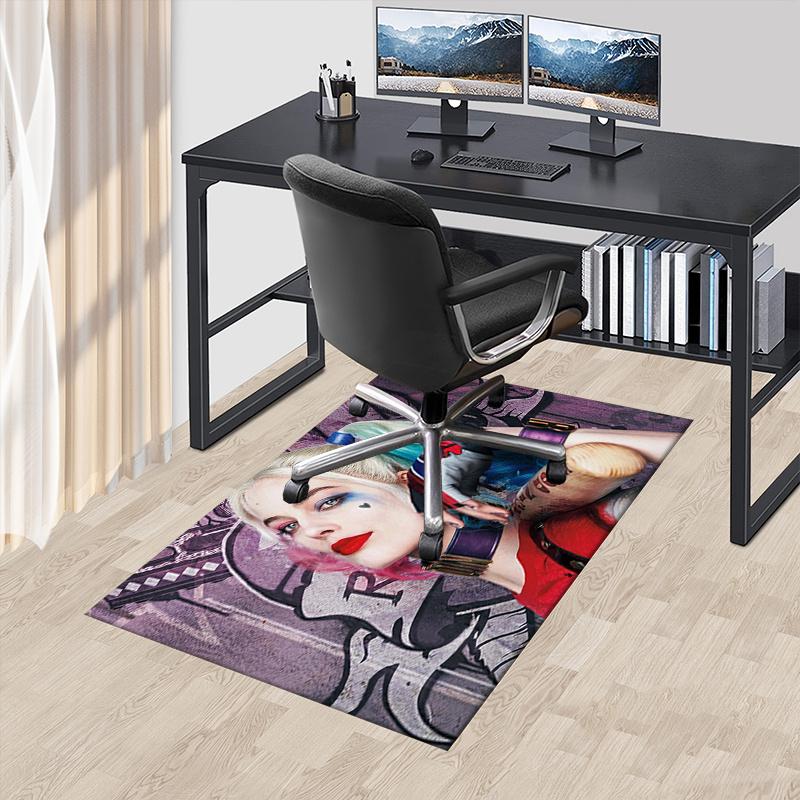 Harley Quinn Suicide Squad Cosplay Costume Women Halloween Fancy Dress Office Mat Home Decor Office Desk Chair Rugs Chair Carpet for office