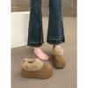 Small Heightened Thick-soled Snow Boots 2025 Winter Plush Warm Short Boots Thickened Fluffy Bread Shoes
