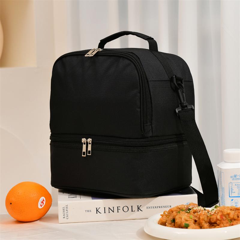 Double Layer Lunch Bag Large Adult Kids Thermal Insulation Lunch Box Bags Portable Outdoor Travel Picnic Food Storage Container