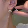 Fashion Long Tassel Ear Line Earrings For Women Korean Temperament Crystal Fish Tail Drop Earrings Girls Daily Party Jewelry