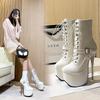 Botines de tacón alto para mujer de 19 cm con diseño de cristal - Moda europea y americana
