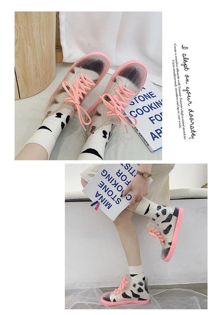 Women's Fashionable Non-Slip Jelly Rain Boots – Comfortable Outdoor Waterproof Shoes with Soft Soles