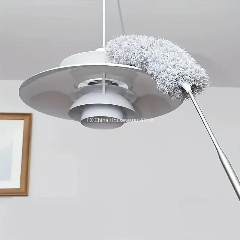 2.8M Extended Chicken Feather Duster Extendable and Curved Ceiling Cleaning Broom Household Electrostatic Dust Collector