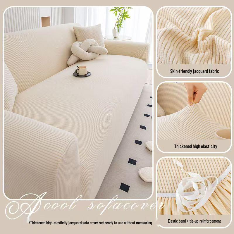 2025 Universal Stretch Thickened Corduroy Sofa Cover - Dustproof, Protective, Full Wrap, All-Season