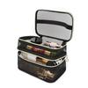1 Stück Doppelschichtige schwarze Netz-Make-up-Tasche, Organizer, Aufbewahrungstasche, lässiger Reißverschluss, Kulturbeutel, Reisekosmetiktasche für Frauen