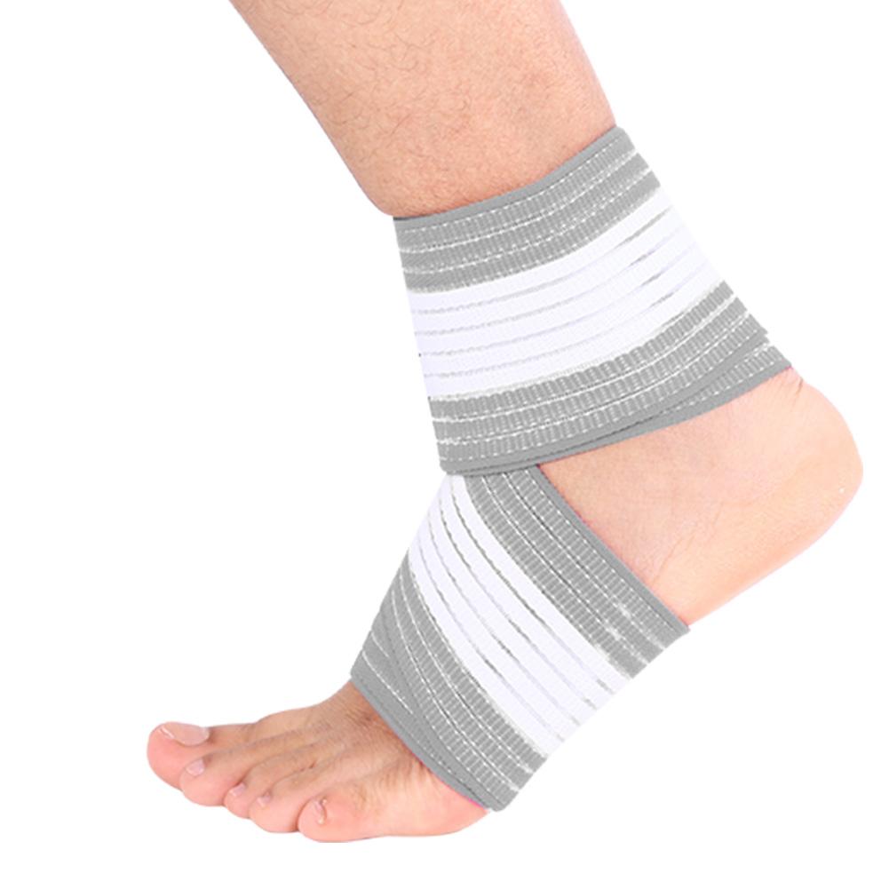 Adjustable Ankle Support Pad Protection Elastic Brace Guard Support for Gym Fitness Grey White