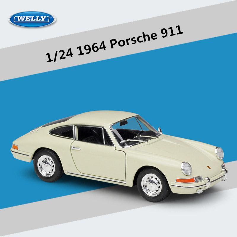 WELLY 1/24 1964 Porsche 911 Alloy Scale Car Model Diecast Metal Miniature Model Car Static Collection Children Toy Car Vehicle