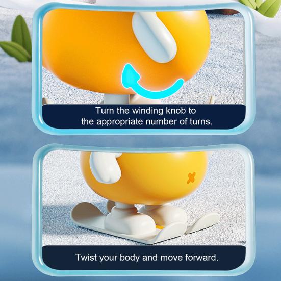 Wind-up Ski Duck Toy Jumping Snowboarding Yellow White Duck Toy Toddlers Boys Girls Educational Interactive Clockwork Animal Toy