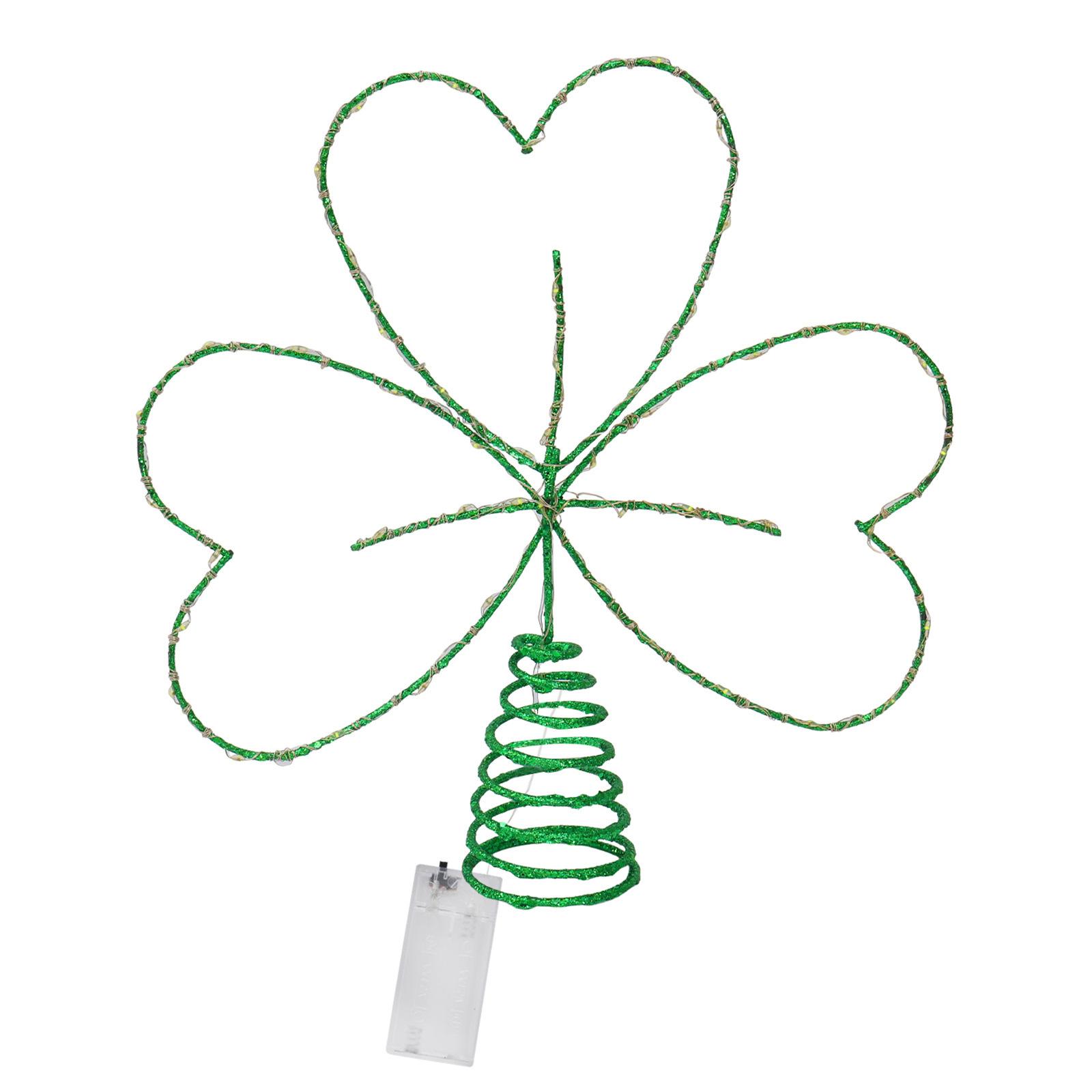 

улица. Светящееся украшение на верхушку дерева ко Дню Святого Патрика, 5-метровая зеленая светодиодная лента, настольное украшение ко Дню Ирландии для праздничной атмосферы (без батарей).