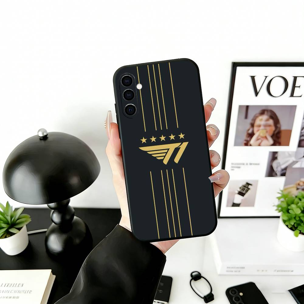 Cool t-T1 E-gaming Design Phone Case Black Silicone Soft For Samsung Galaxy A73,A72,A71,A70,A53,A52,A51