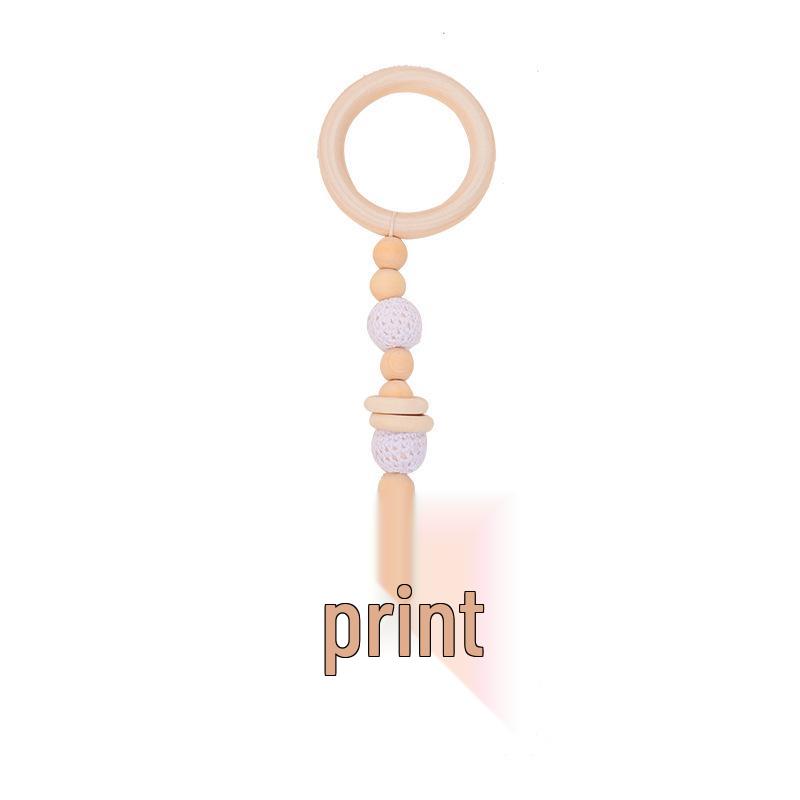 Nordic Style Wooden Baby Fitness Rack with Hanging Ornaments and Bells