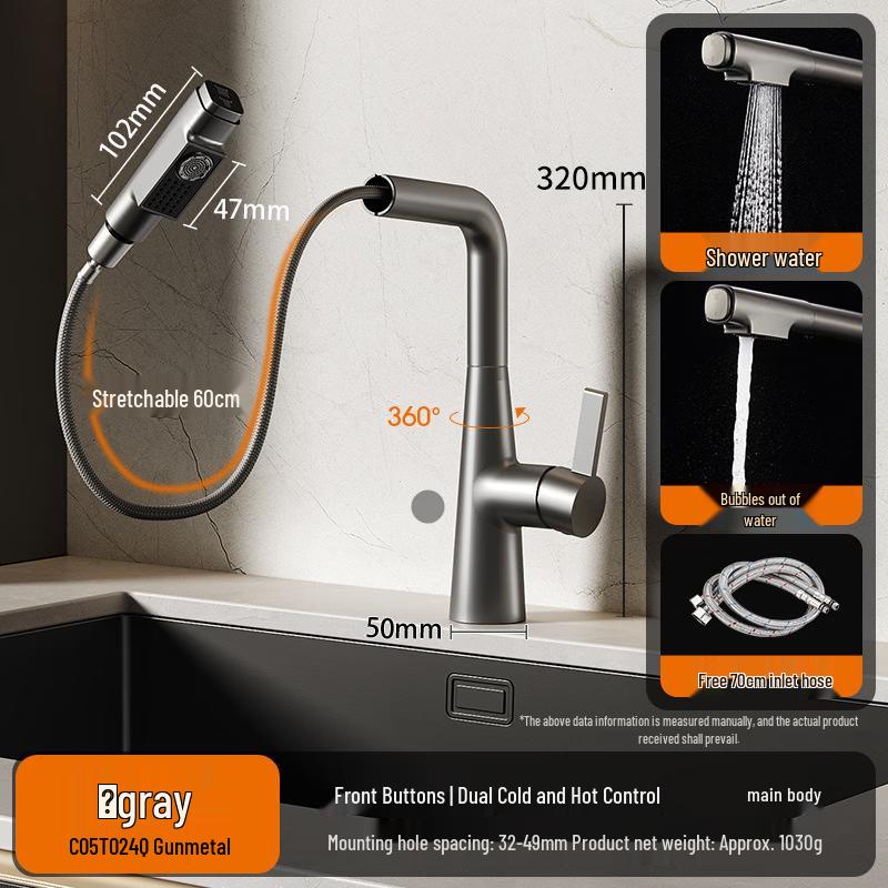 TLXT Dual Function Pull-Out Faucet for Kitchen & Laundry