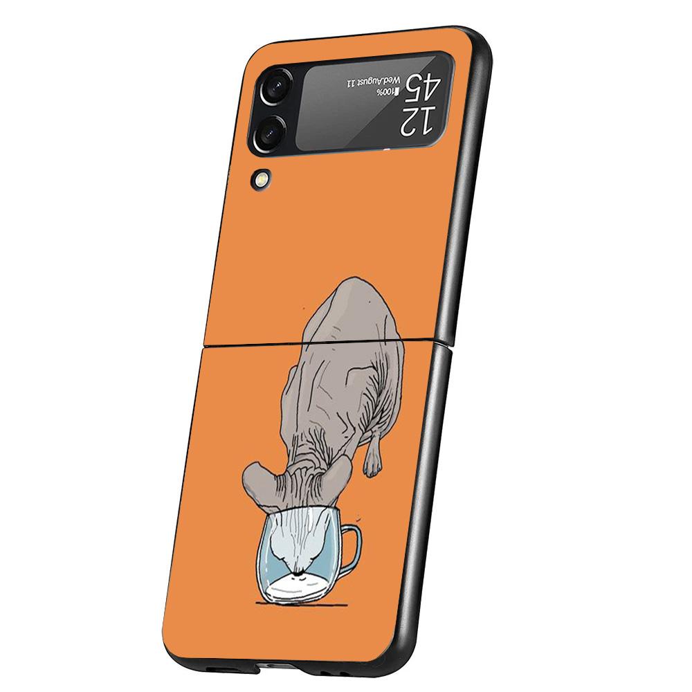 

Lavaza Sphynx Sphinx Cat Cover Phone Case For Samsung Galaxy Z Flip 7 6 5 4 3 5G Flip7 Flip6 Flip5 Flip4 Flip3 Black Fundas Shel Samsung Z Flip 6