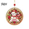 Christmas Gift Wrapping Tags Wooden Hanging Sign with Hemp Rope, Rustic Holiday Wall Decor Party Supplies for Home Decoration, Solid Wood Festive